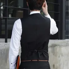 Осенний и зимний корейский стиль модный приталенный костюм жилет мужской английский Повседневный жилет