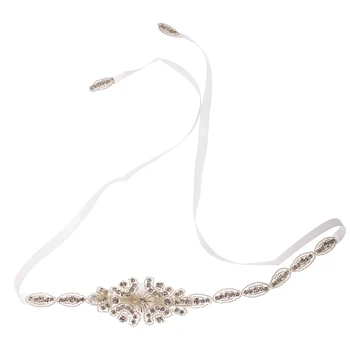 

Bridal Beaded Wedding Belt Sash,Rhinestone Sash,Beaded Sash White Satin Sash