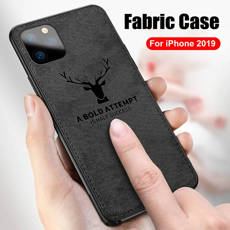 

Deer Pattern Case For iPhone 11 pro Max 6 6S Plus 7 8 Plus X XR XS Max Soft Cloth Cover For iPhone X XR XS Max 11 7 8 6 6S Plus