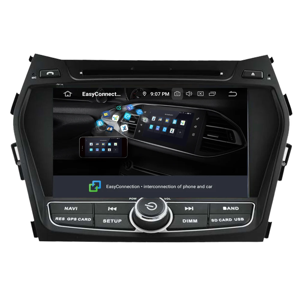 Discount RoverOne Car Multimedia System For Hyundai IX45 Santa Fe Santafe Android 9.0 Radio Stereo DVD GPS Navigation Media Music Player 4