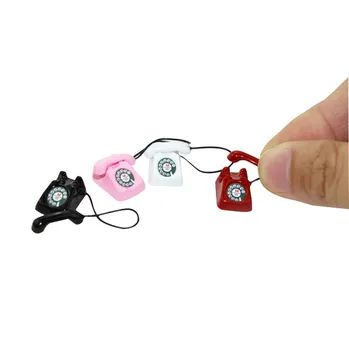 

1/12 Miniature Scene Model Dollhouse Accessories Mini Telephone Phone baby Toy Mini kids toys juguetes brinquedos игрушки New