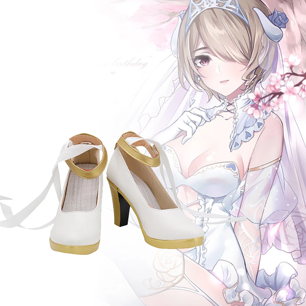 

Honkai Impact 3 Rita Rossweisse Vow of Roses Cosplay Shoes White High Heel Boots Custom Made