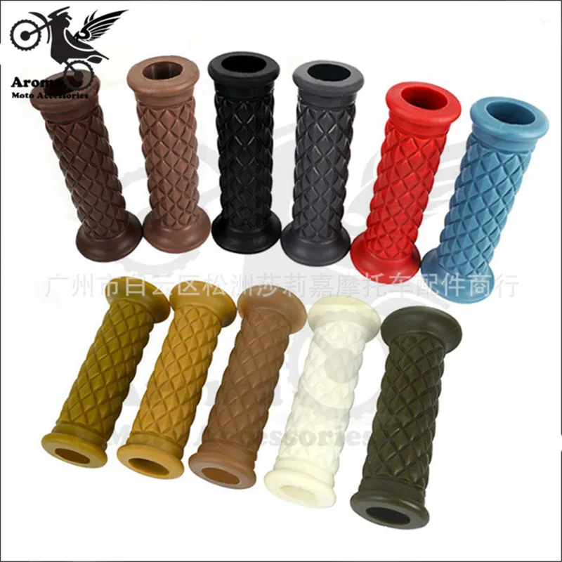 16 colors available brown red black hot retro cafe racer parts 22MM 25MM rubber motorbike grip for honda suzuki yamaha harley softail sportster prince cruise moto handlebar motorcycle handle grips