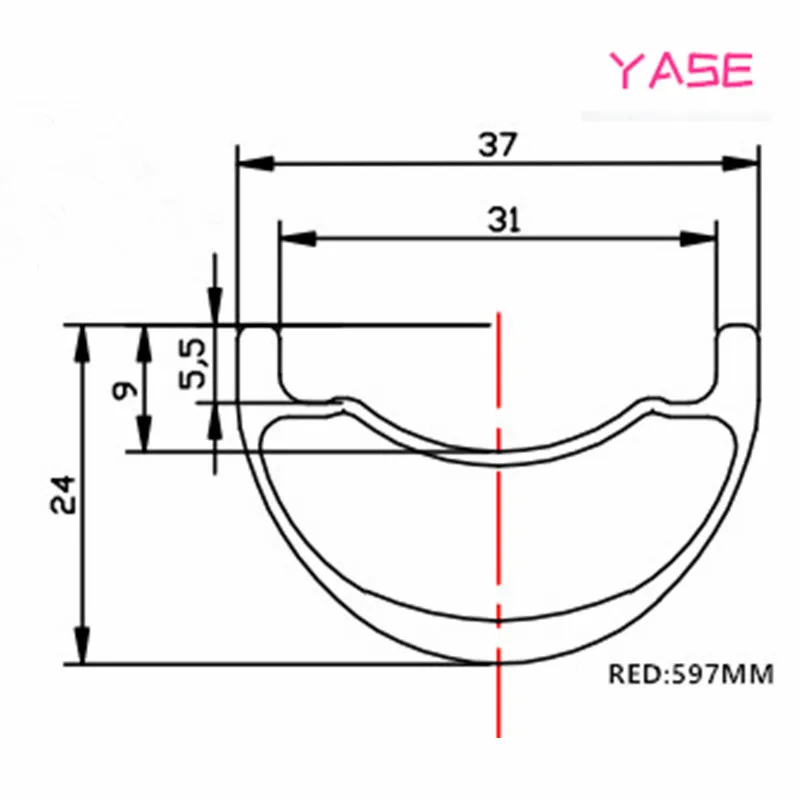 YASE 29er Углеродные Диски для горных велосипедов обод 37x24 мм симметрия бескамерный велосипедный Руль стальной диск MTB Диски ERD 597 мм 390 г