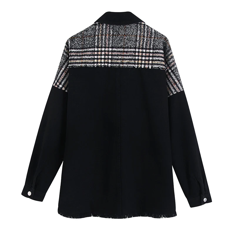 incredible  GCAROL Women Turn-down Collar Jackets Coats With Tassels Patchwork Long Sleeve Spring Fall Winter C
