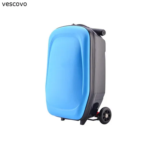 Vescovo 2" дюймов подростка носить на скутере чемодан с колесиками прокатки багаж кабина Дорожный чемодан на колесиках может скейтборд - Цвет: blue
