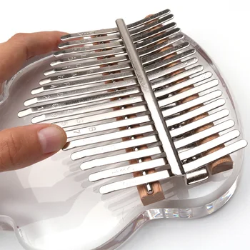 

17 Keys Transparent Kalimba Acrylic Thumb Piano with Tuning Hammer Scale Sticker Box Cleaning Cloth Musical Instrument