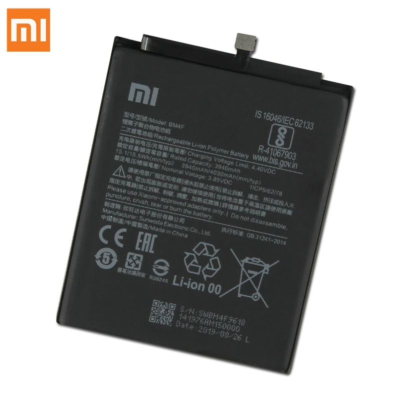 Сменный аккумулятор Xiao mi BM4F для Xiao mi CC9 CC9e CC9 e аутентичный аккумулятор для телефона 4030 мАч