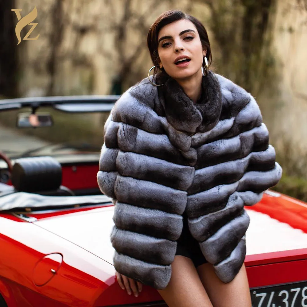 YZ. FURTURE природа шиншилла кролик рекс мех теплая зимняя высококачественная полная Пелт новая куртка из натуральной кожи модное женское пальто - Цвет: RB-033