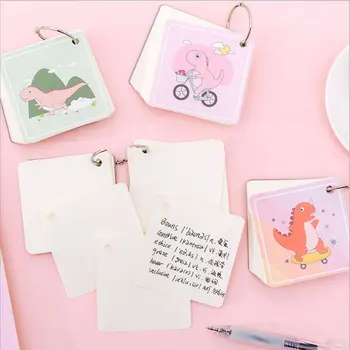 

1PC Creative Kawaii Cartoon Dinosaur Portable Loose-Leaf Memo Pad Notes Student Notepad Office School Stationery Supplies 02198