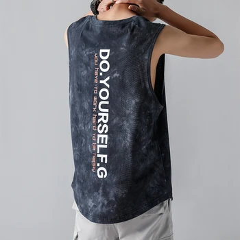

iiDossan Cotton Sports Tank Tops Men Summer Jogger Clothes Letter Printed Classic Running Tank Top Women Streetwear Tops 2020