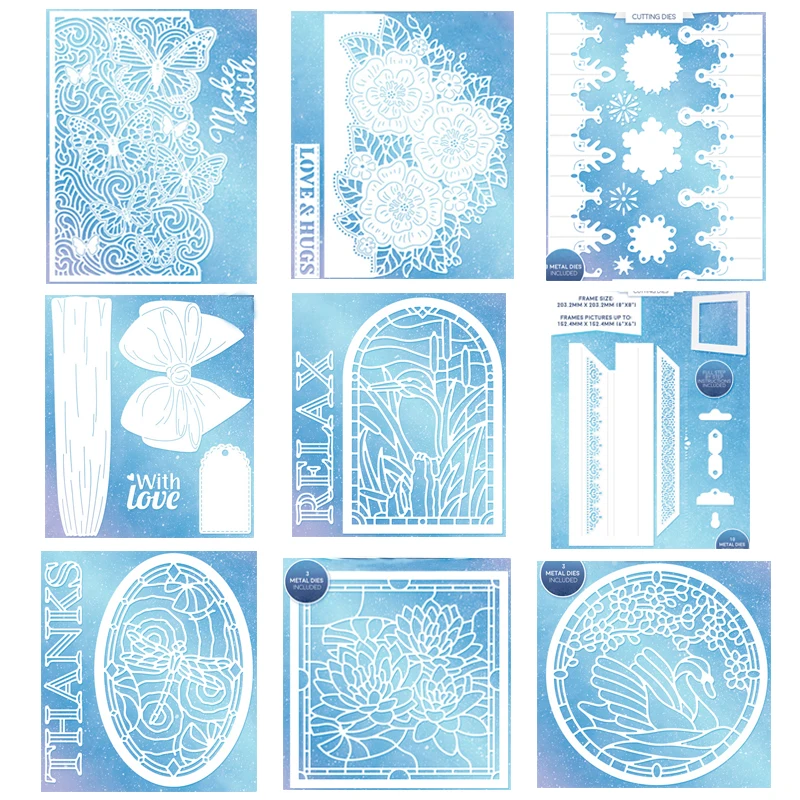 

Love Flutterbly Wings Christmas Frame Metal Cutting Dies Stencils For DIY Scrapbooking Decoration Embossing Christmas Craft Die
