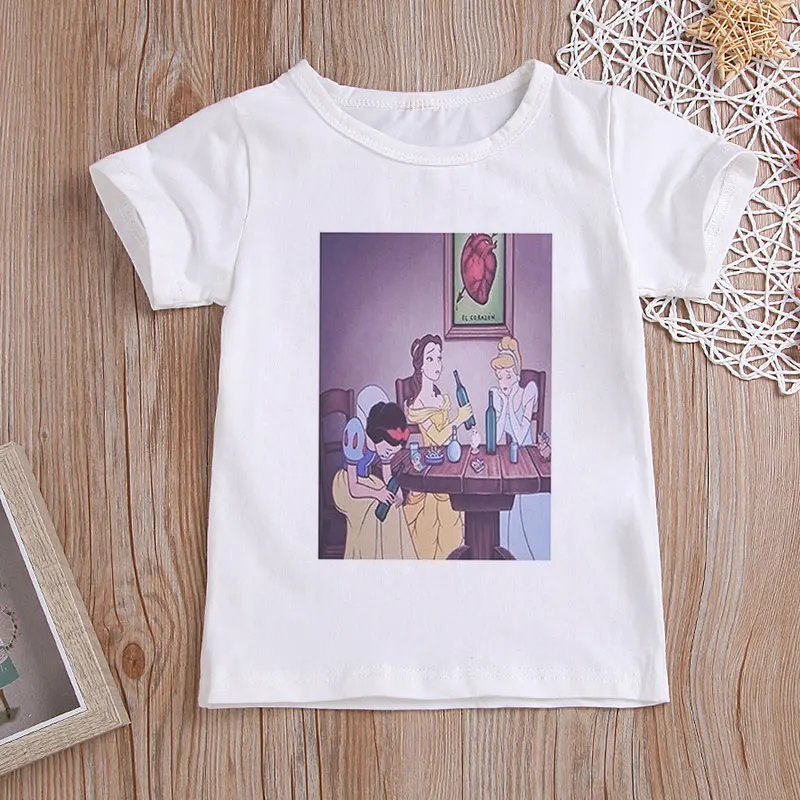 Новинка года; летняя футболка для маленьких мальчиков; красивая одежда принцессы с круглым вырезом; рубашки для маленьких девочек; Kawaii; детская футболка; забавная модная одежда для отдыха - Color: 4651