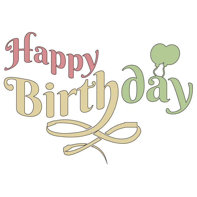 

Naifumodo Word Dies Happy Birthday Metal Cutting Dies Scrapbooking New 2019 Craft Dies Embossing Stencil Card Making Decoration
