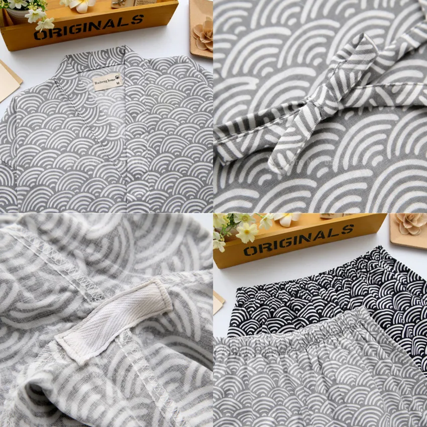 Zestawy Do Kąpieli Dla Mężczyzn Tanio 2022 letni mężczyzna piżamy zestawy dla mężczyzn japoński