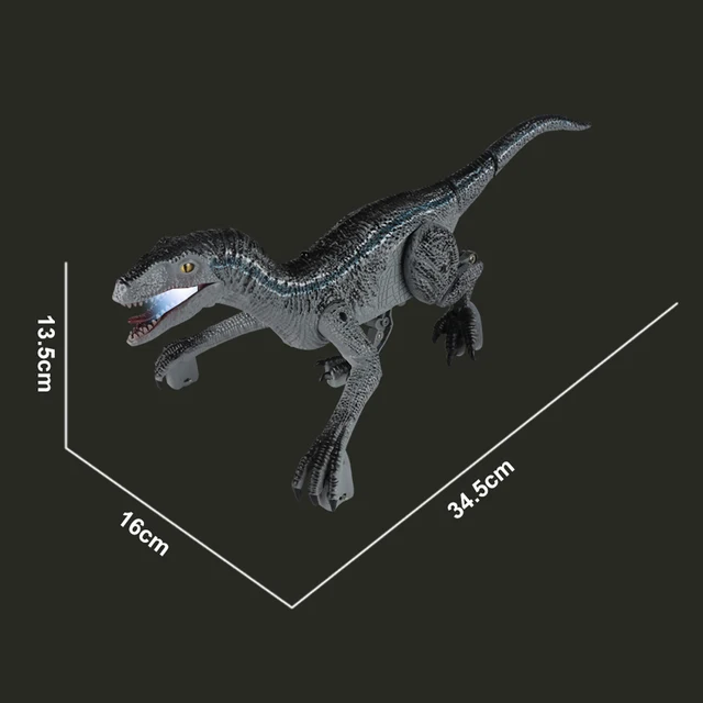 2.4G RC Dinosaur Raptor Jurassic Remote Control Velociraptor Toy Electric Walking Dino dragon Toys For Childrens Christmas GiftsGray