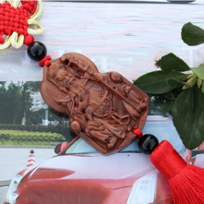 1 шт. Jujube деревянная китайская статуя Кунг Kwan Резьба Скульптура Автомобиль