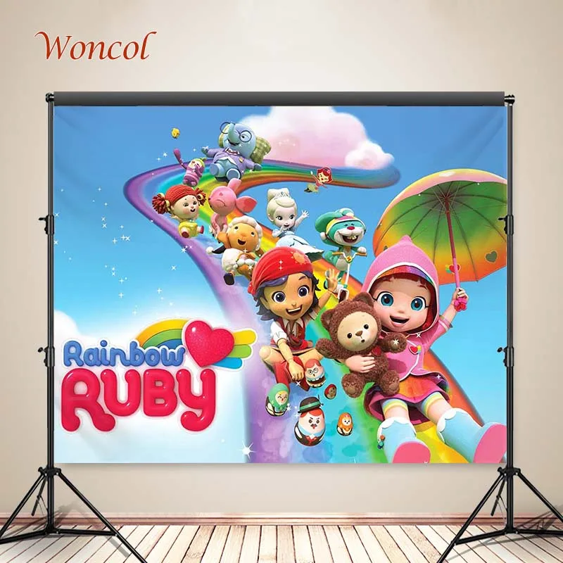 Woncol Rainbow Ruby Photo Backgrounds Child Birthday Photography ...