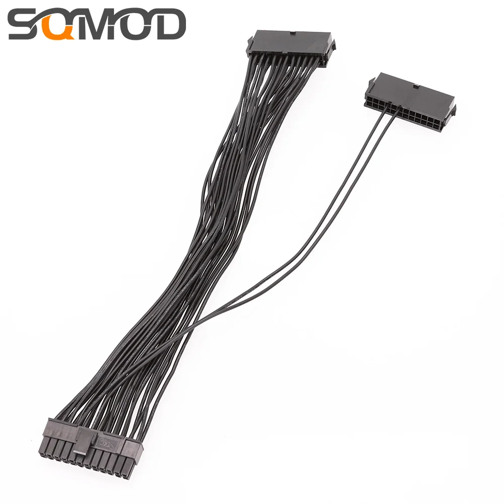 30CM Dual PSU Cable Extension Adapter ATX 20+4 24Pin Molex Power Supply Sync Starter for BTC Bitcoin Miner Mining