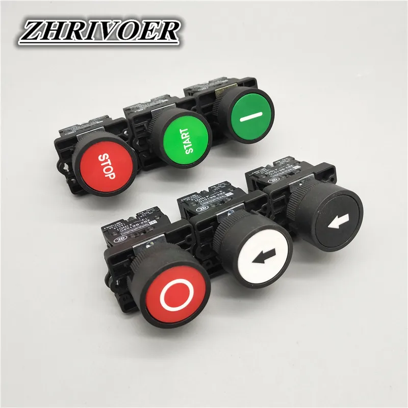22Mm Xb2 Interruttore A Pulsante In Plastica Momentaneo/Auto-Reset Con Simbolo Stop Start Arrow 10A/600V