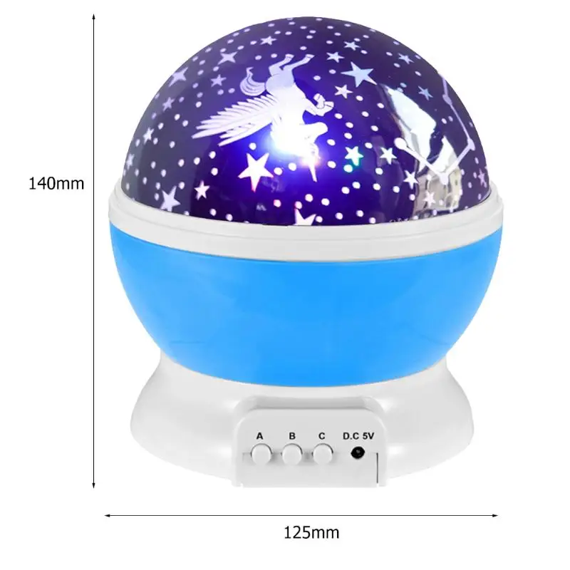 Starry Sky Star LED Night Light Rotating Projector Battery USB Bedroom Christmas Party Projection Lamp Kids Children Xmas Gift