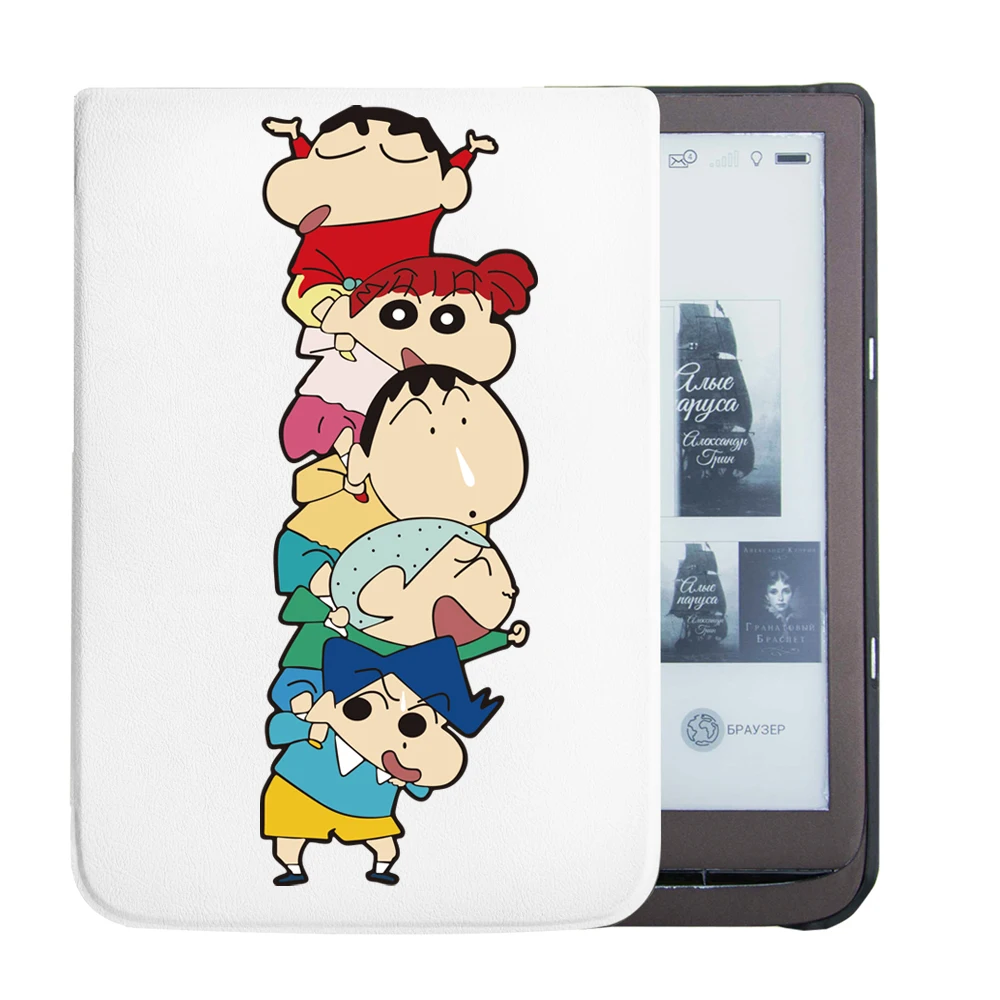 Чехол для PocketBook InkPad 3 740 PB740 7,8 дюймов pu кожаный чехол-книжка с принтом+ Защитная пленка для экрана