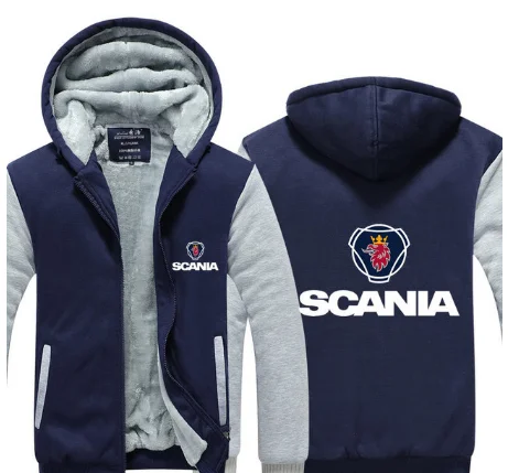 2 Зимняя Толстая куртка с капюшоном на молнии с капюшоном, толстовка Scania, стильная повседневная утепленная куртка на молнии, S-5XL-1 в - Цвет: 2