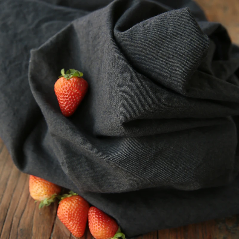 Высокое Качество Чистый хлопок ткань серый синий twill tissu высокого качества осень и зима толстый стиль одежды халат платье материал