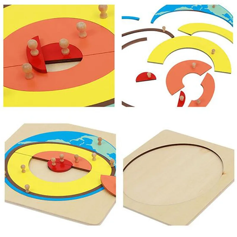 Montessori geogy детские игрушки, солнечный сердечник, захватывающий пазл Ранний Образовательный Дошкольный обучающий инвентарь