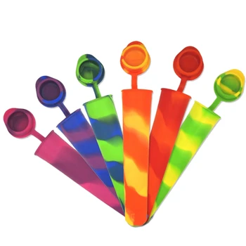 

Creative DIY Silicone Handheld Popsicle Mold Ice Cream Ice Mold Mixed Color Mold Integrated Popsicle Tray Moldes Dropshipping