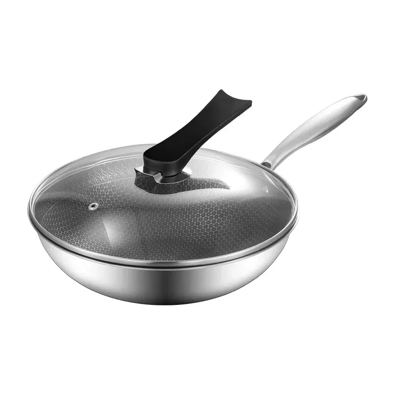 Pentole Wok in ferro di alta qualità padella antiaderente a nido d'ape  antiaderente per stufe a Gas a induzione Wok a fondo piatto - AliExpress