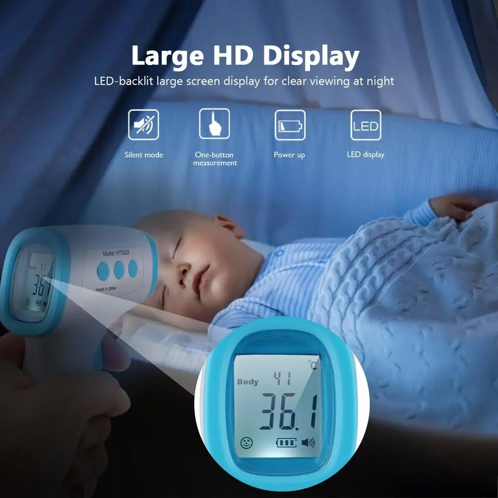 

2020 HT8828 Handheld Infrared Thermometer High Precision Portable Thermometer Non-Contact Body Infrared Thermometer