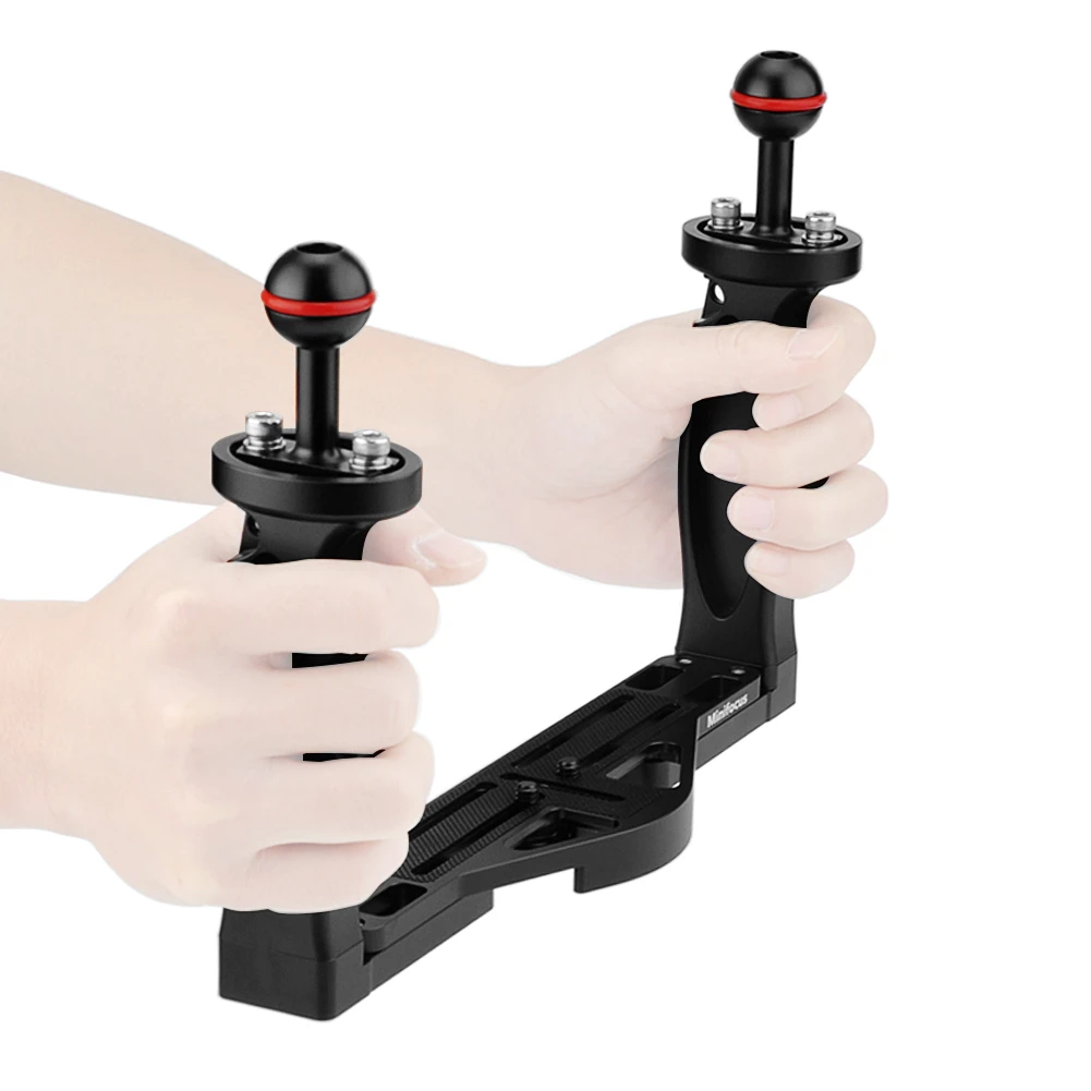 Duplo de Alumínio da Bandeja do Punho Aperto para Caixas Braço de Luz Dobro da Bola e Cabeça de Mergulho da Braçadeira de Bola Subaquáticas da Câmera com 8 Conjunto Double - Arm ys - Image 3