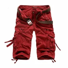 Летние мужские спортивные шорты для альпинизма, большие размеры, с несколькими карманами, свободные камуфляжные пляжные шорты Карго, хлопковые военные шорты