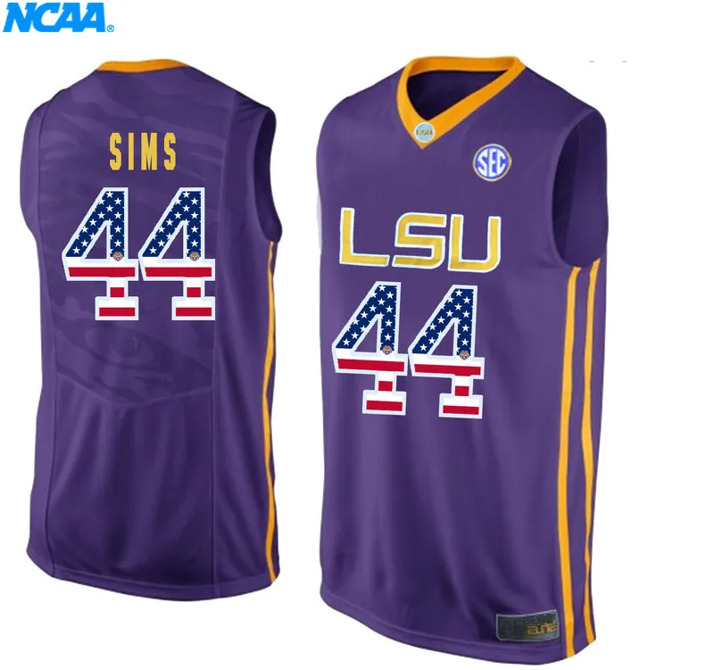 Новое поступление высокое качество LSU Wayde Sims#44 Зак меттенбергер#8 футболка колледжа Джерси S-XXXL