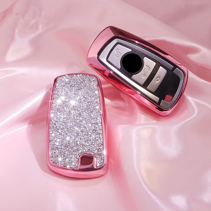 Fashion Luxury Diamond Crystal Shining Car Key Case Cover Holder For BMW X3 X4 X5 320i F07 F10 F11 F20 F25 F26 F30 Accessories | Автомобили