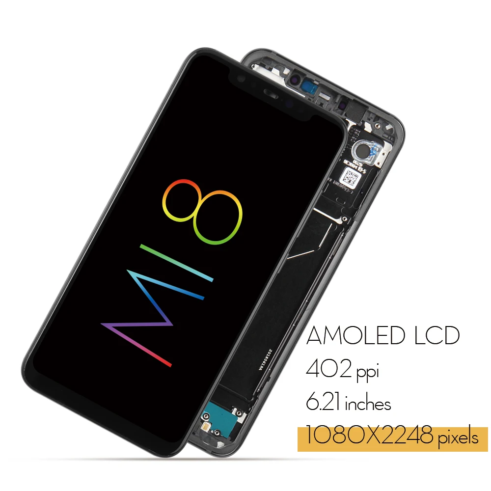 6,2" для Xiaomi mi 8 ЖК-дисплей с сенсорным экраном дигитайзер Рамка для Xiaomi mi 8 дисплей mi 8 ЖК-дисплей Запасная часть