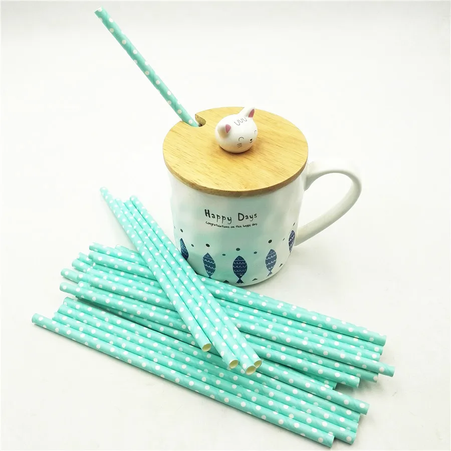 

HOT25pcs/lot Blue Point Paper Drinking Straws Tubes Hawaiian Christmas Decorations Baby shower Birthday Straw Christmas Supplies