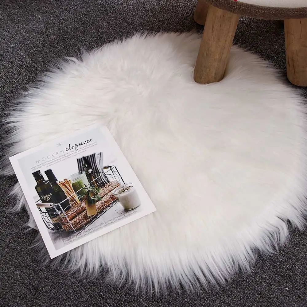 

40*40CM Soft small Artificial Sheepskin Rug Chair Cover Bedroom Mat Artificial Wool Warm Hairy Carpet Seat Fur Area Rugs