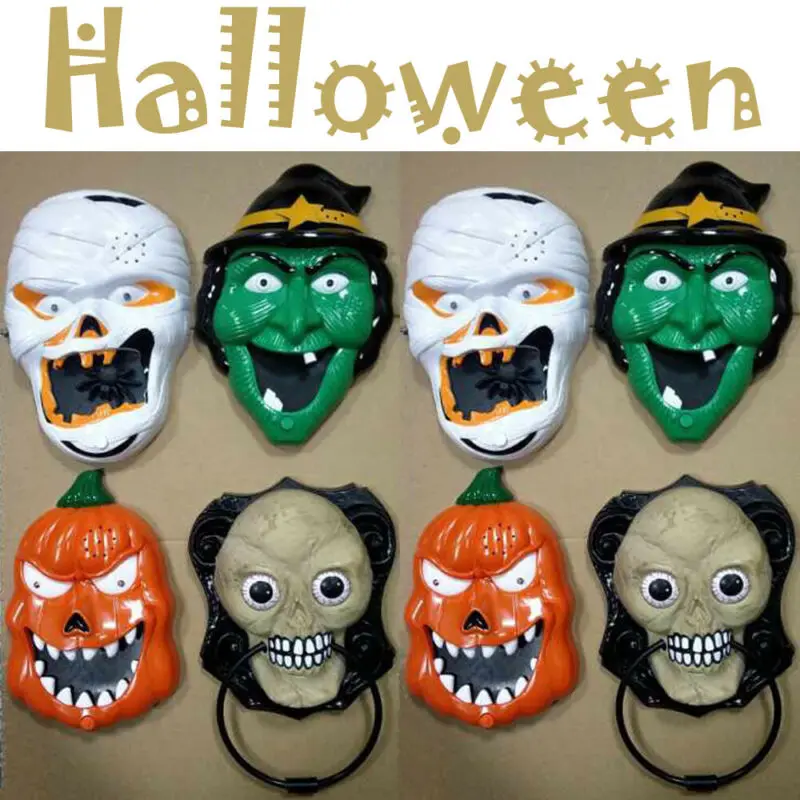 Horror Halloween Ghost Festival LED Glow Audible Doorbell Decorative Scary Mask Full Face Party Cosplay | Дом и сад