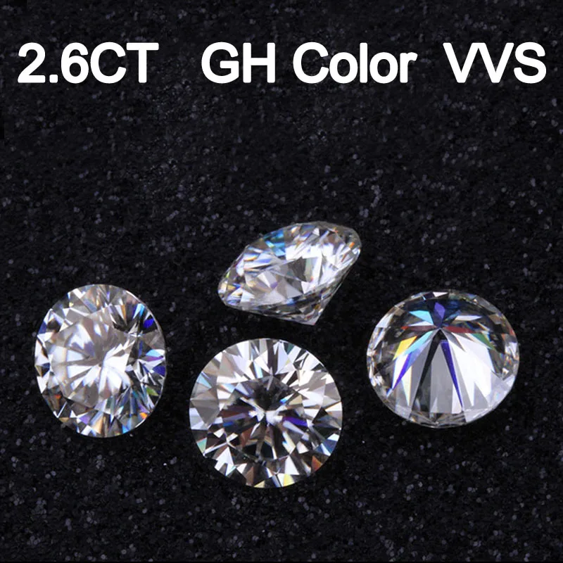 Свободные драгоценные камни Муассанит цвет GH 2.5ct 2 5 карат 9 мм ясность VVS круглый