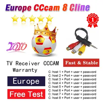 

2020 Stable cccams 8 lines for Europe support Portugal Germany ccam GTmedia V8 Nova V7S V9 DVB-S2 satellite receiver cccam