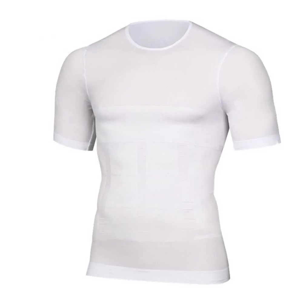white with sleeve Корректирующее белье для коррекции фигуры, Корректирующее осанку для мужчин, контроль живота, модельный корсет, компрессионный жилет, эластичное тонкое нижнее белье, Корректирующее белье, M-XL - Цвет: white with sleeve