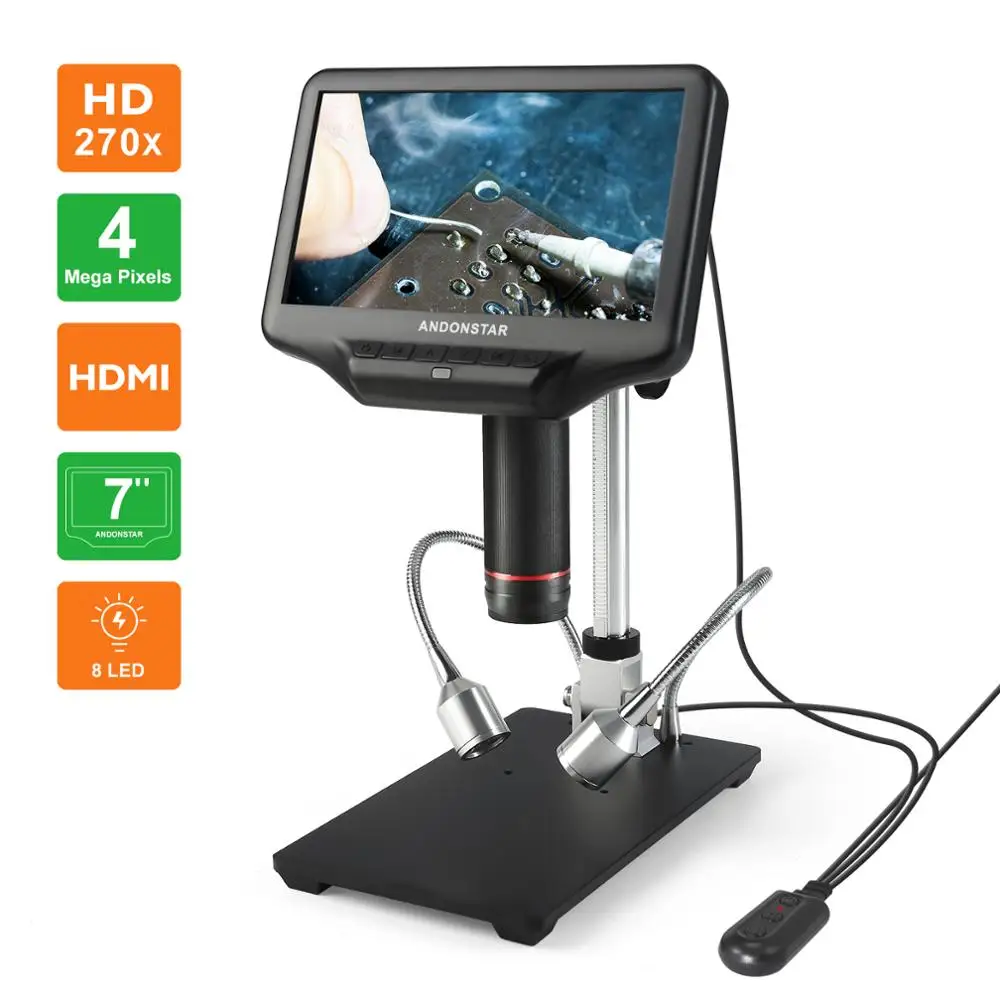 

Andonstar AD407 3D HD Digital Microscope 7-inch LCD Screen Electronic Soldering Microscope for SMT/SMD Phone Repair