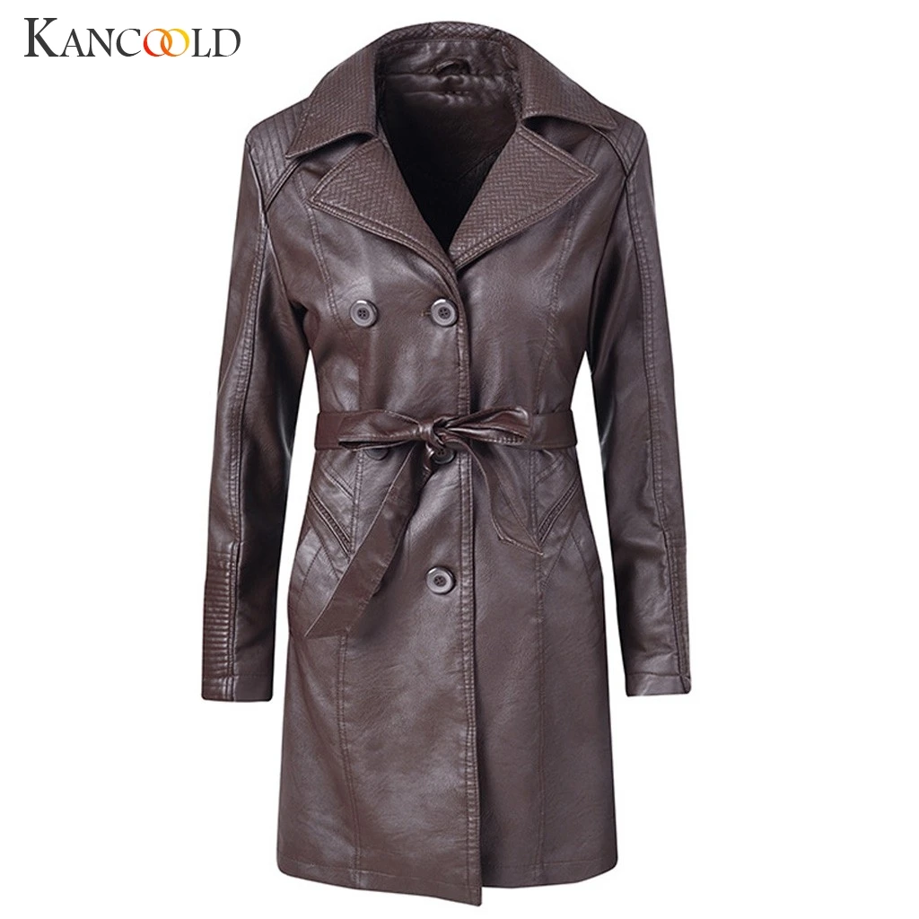 KANCOOLD пальто для женщин из искусственной кожи на каждый день с капюшоном на молнии с длинным рукавом куртка-бомбер зимняя теплая длинная модная новинка пальто для женщин 2019DEC9