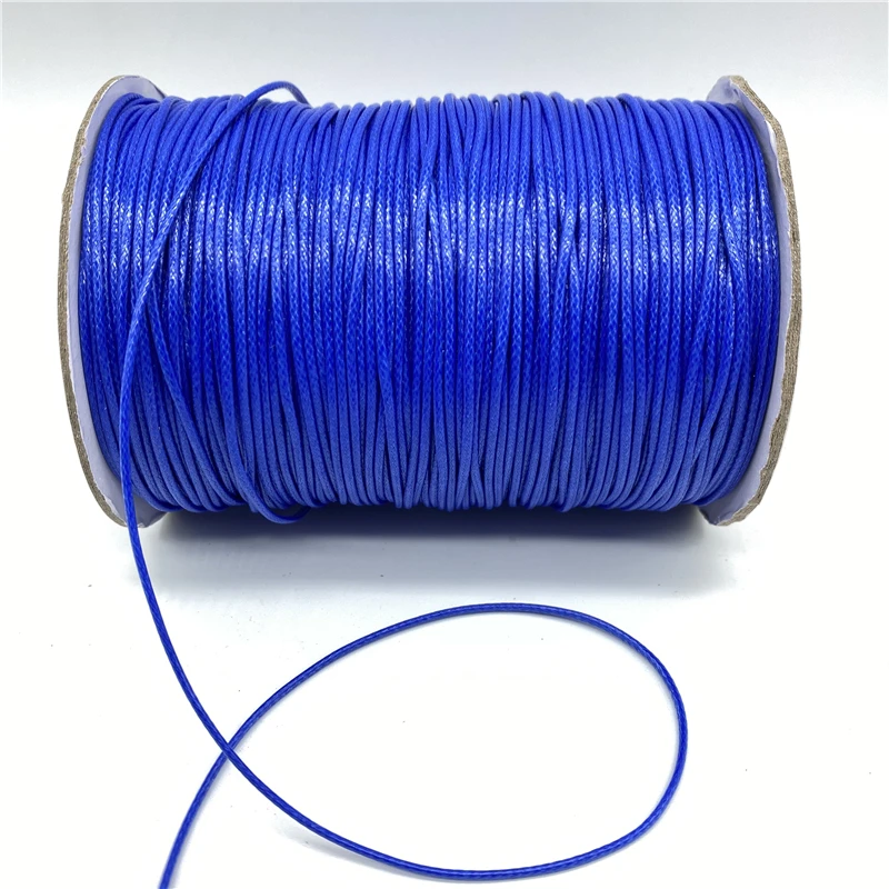 0.5/0.8/1.0/1.5/2mm Blue Waxed Cord Rope Pu Leather Thread String