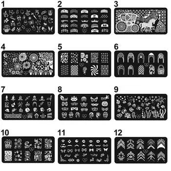 

Small Airbrush Tattoo Stencils Nail Art Printing Image Polish Stamp Plate Scraper Stamper Manicure DIY Template Beauty & Health
