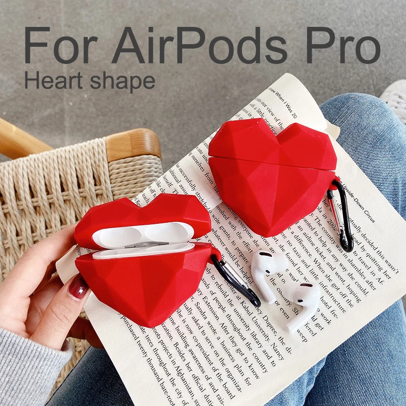 Силиконовый чехол для AirPods Pro в форме сердца беспроводные Bluetooth наушники защитный