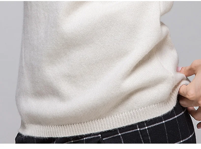 Женский пуловер кашемир простой белый водолазка пуловеры для женщин осень зима однотонные свитера