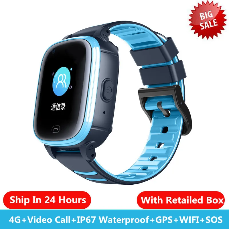 4G Kids Smart Watch GPS Wifi Ip67 Waterproof 700Mah Big Battery Display Camera Take Video Smartwatch Kids vs A36E Y95 - Цвет: Синий